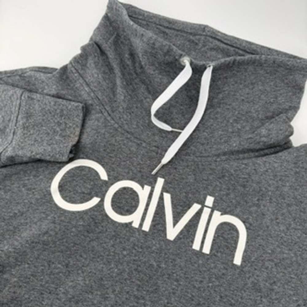 Calvin Klein Performance Womens XXL Gray Funnel Neck Logo Sweatshirt Pullover